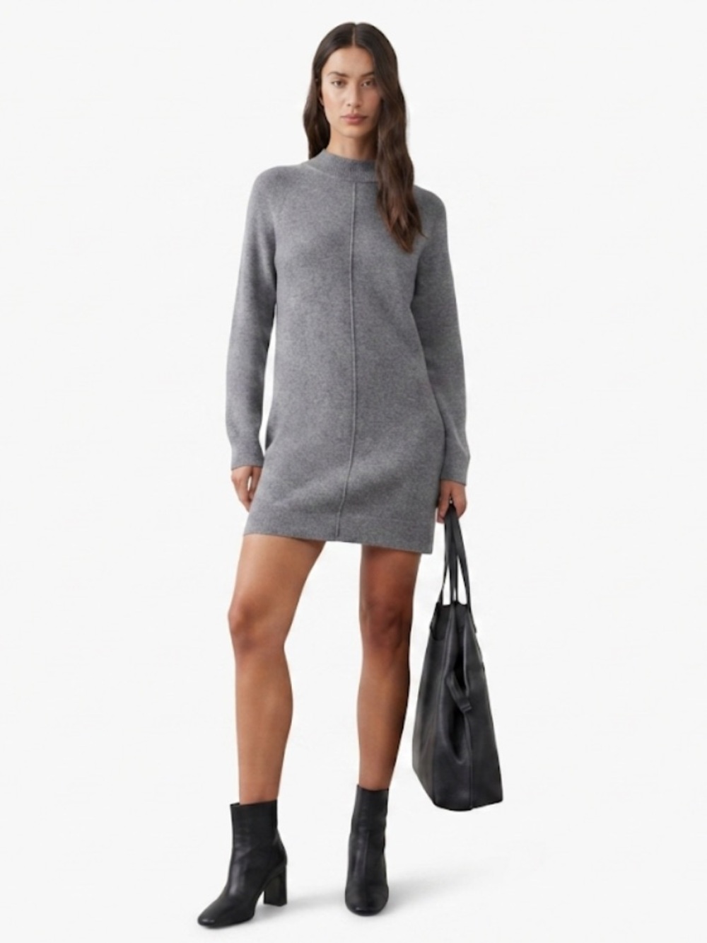 Banana Republic Grey Long Sleeve Knit Sweater Dress